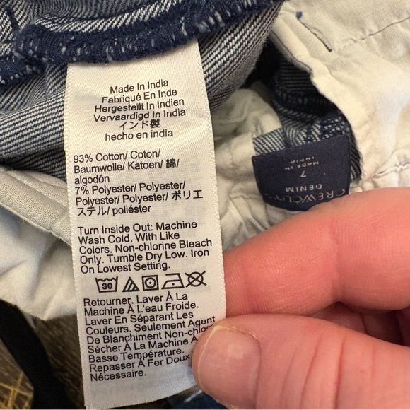 J.Crew Crewcuts Girls’ Sailor Anywhere Denim Pants with Gold Buttons, Size 7 - Picture 5 of 6